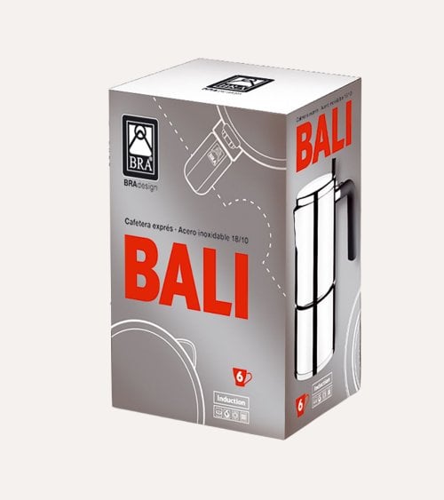 Cafetera Italiana Bali de Acero Inoxidable 18/10
