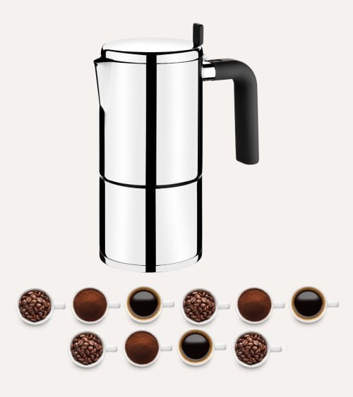 Cafetera Italiana Bali de Acero Inoxidable 18/10