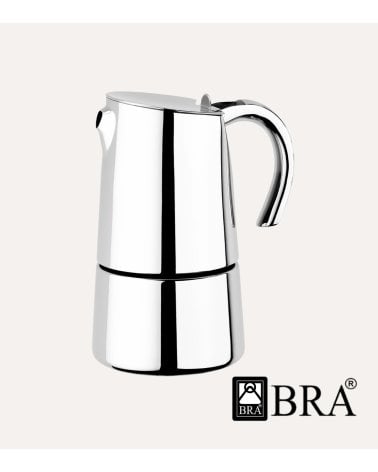 Cafetera Italiana Bella de Acero Inoxidable 18/10