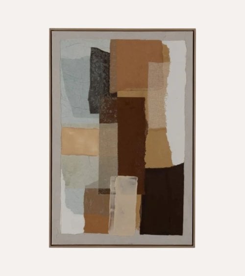 Cuadro Abstracto de Trazos Gruesos de Pintura con Textura