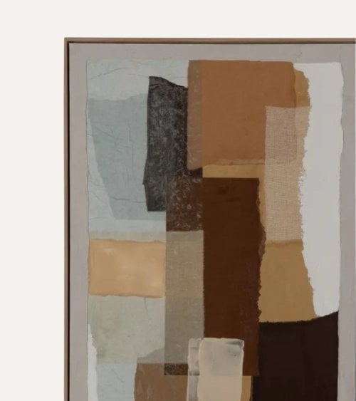 Cuadro Abstracto de Trazos Gruesos de Pintura con Textura