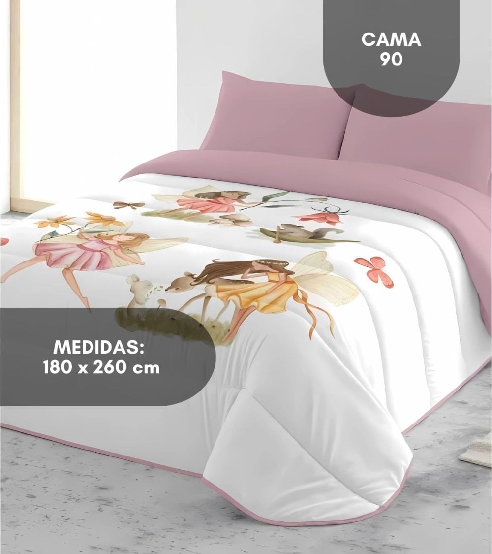 Edredón Nórdico Infantil Flora de Tacto de Plumas