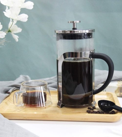Cafetera Embolo Inox de Vidrio Templado