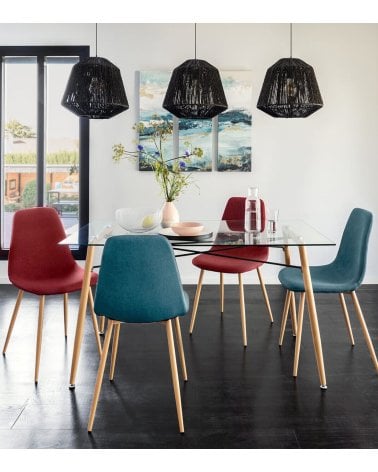Silla Roka de Terciopelo con Patas de Madera