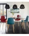 Silla Roka de Terciopelo con Patas de Madera