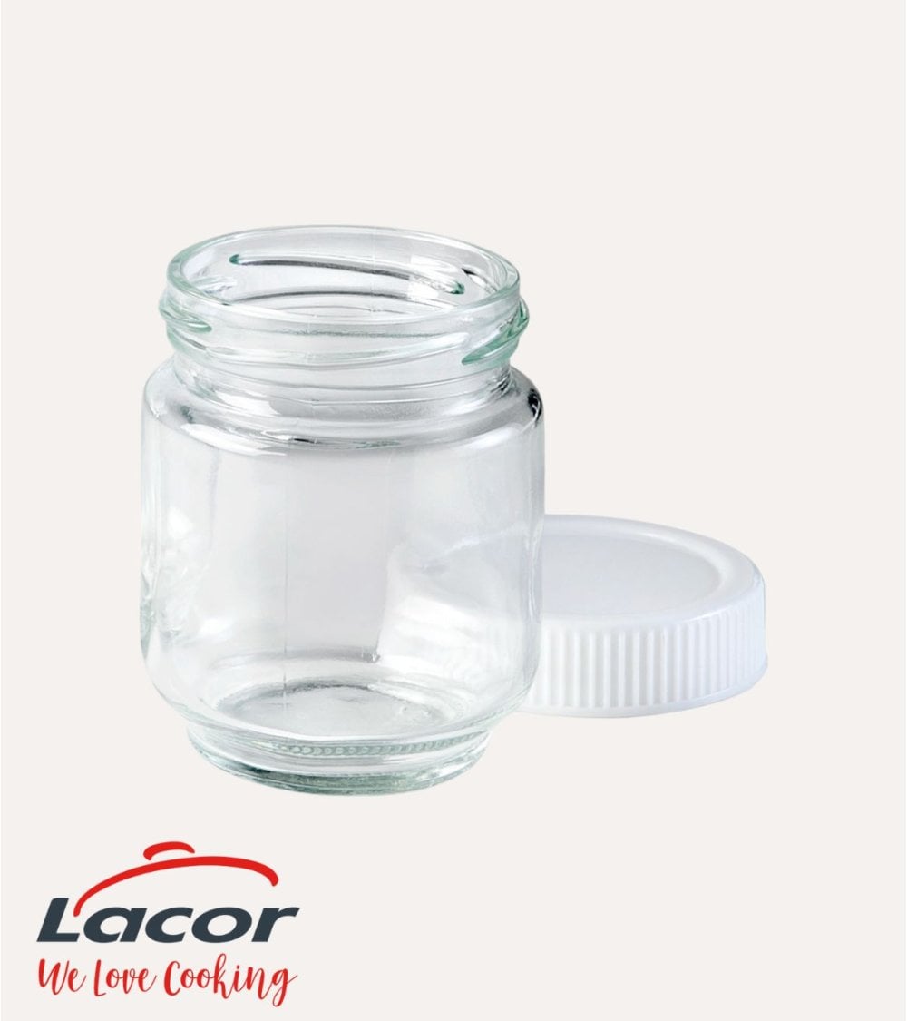 Tarro para Yougurt de Cristal y Plástico