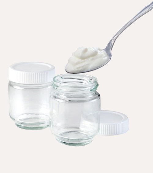 Tarro para Yougurt de Cristal y Plástico
