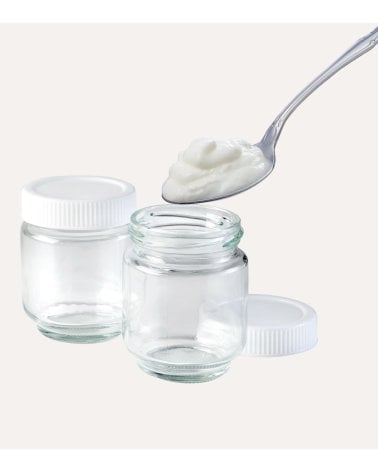 Tarro para Yougurt de Cristal y Plástico