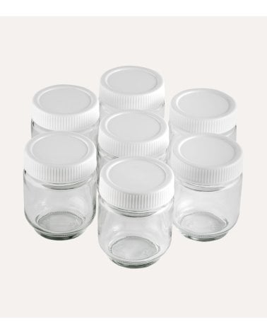 Tarro para Yougurt de Cristal y Plástico