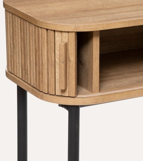 Consola Colva con 2 Puertas Correderas de Madera