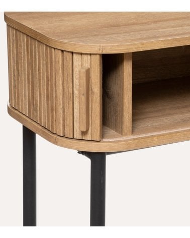 Consola Colva con 2 Puertas Correderas de Madera