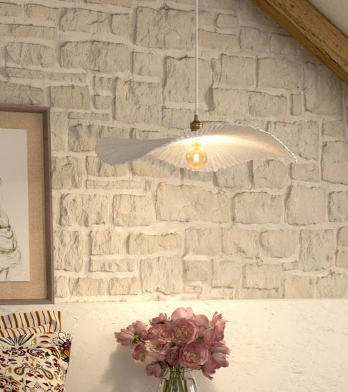 Lámpara Colgante Tehani de Papel y Acero