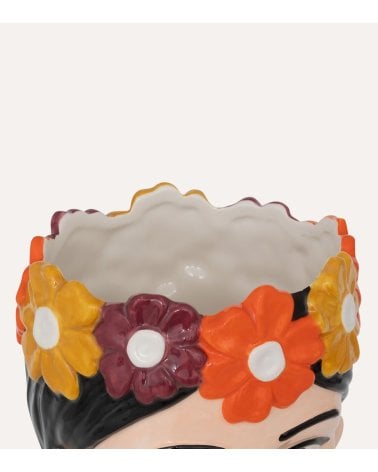 Jarrón Cabeza Mujer Floral de Cerámica