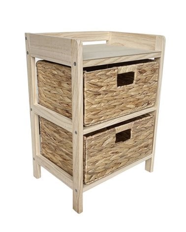 Cajonera de Madera con Cajones de fibra trenzada