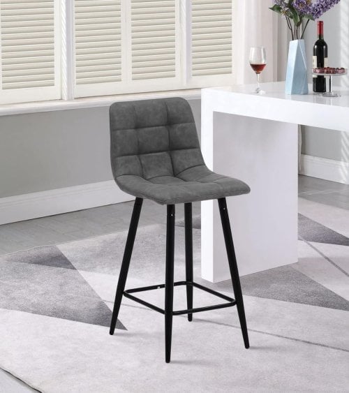 Silla de Bar Alta Sirac de Tela y Metal