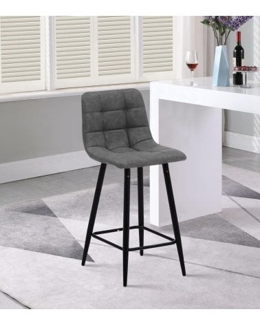 Silla de Bar Alta Sirac de Tela y Metal