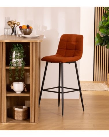 Silla de Bar Alta Sirac de Tela y Metal