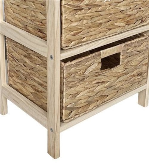 Cajonera de Madera con Cajones de fibra trenzada