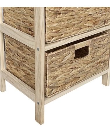 Cajonera de Madera con Cajones de fibra trenzada