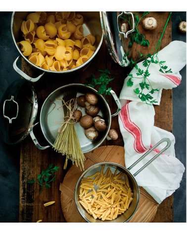 Olla Alta Gourmet con Tapa de Acero Inoxidable 18/10