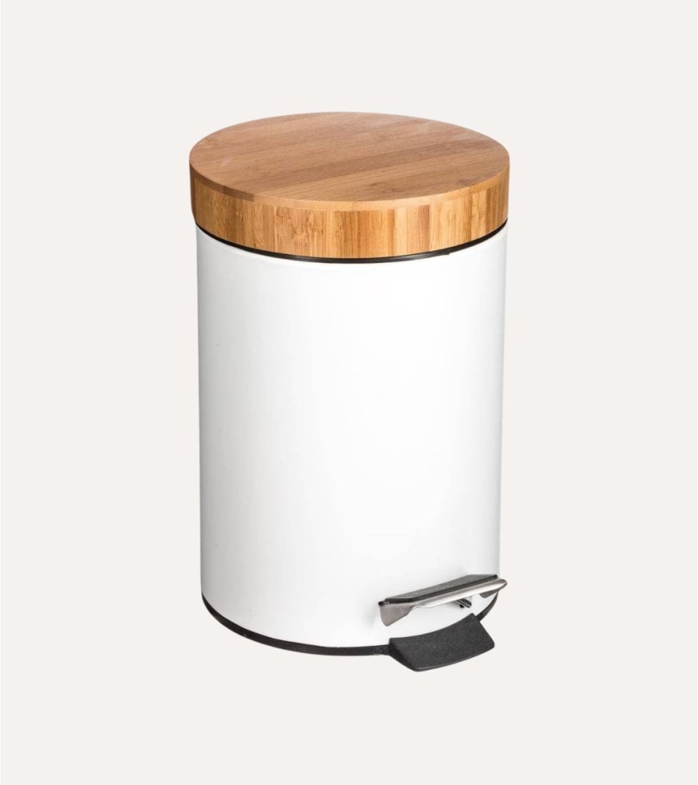 Cubo de Basura Natureo con Pedal de Metal y Bambú