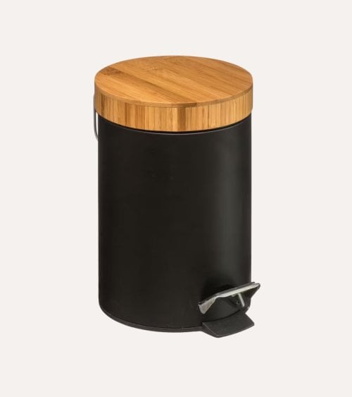 Cubo de Basura Natureo con Pedal de Metal y Bambú
