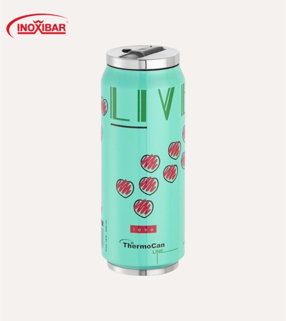 Termo Estilo Lata Thermocan Love de Acero Inoxidable