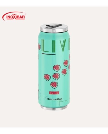 Termo Estilo Lata Thermocan Love de Acero Inoxidable