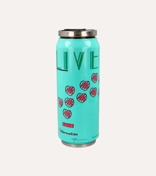 Termo Estilo Lata Thermocan Love de Acero Inoxidable