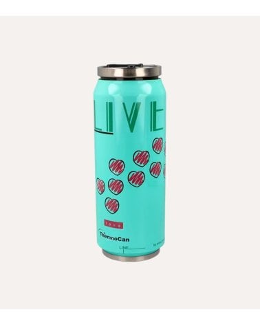 Termo Estilo Lata Thermocan Love de Acero Inoxidable