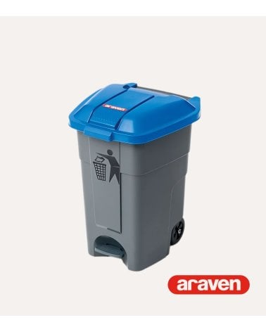 Cubo de Basura de Reciclaje con Tapa y Ruedas de Araven