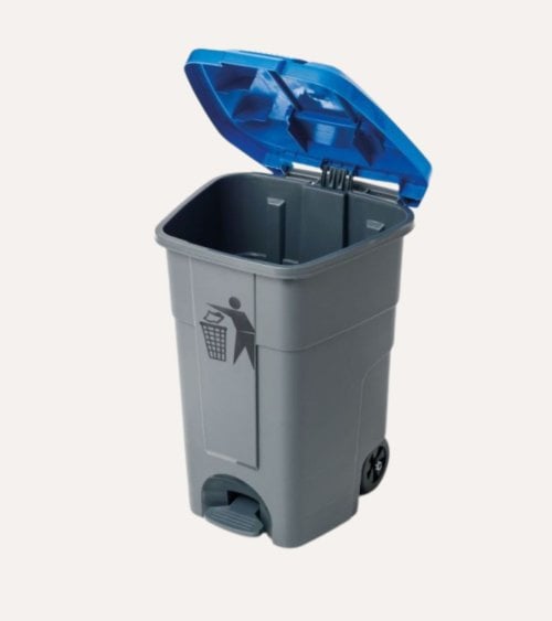 Cubo de Basura de Reciclaje con Tapa y Ruedas de Araven