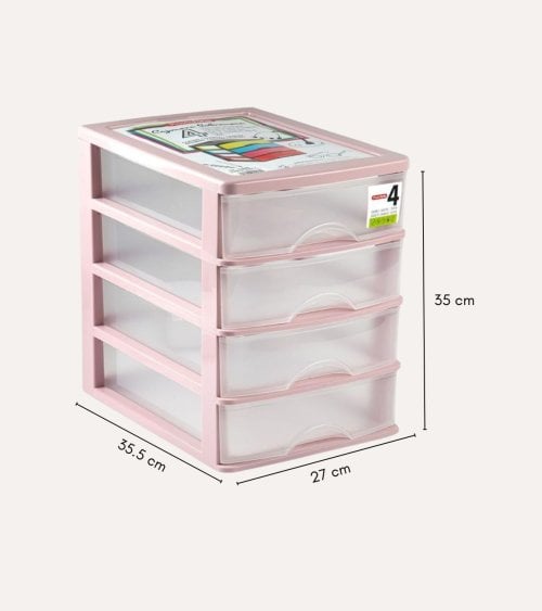 Cajonera de Sobremesa con 4 Cajones Pastel
