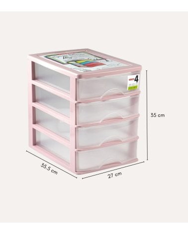 Cajonera de Sobremesa con 4 Cajones Pastel