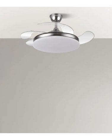 Ventilador de Techo y Lámpara LED Tridente con Aspas Retráctiles