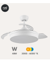 Ventilador de Techo y Lámpara LED Cala con Aspas Retráctiles