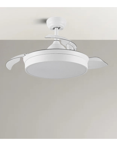 Ventilador de Techo y Lámpara LED Cala con Aspas Retráctiles