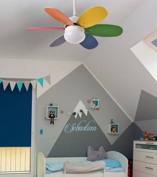 Ventilador de Techo y Lámpara LED Alves con Aspas Reversibles