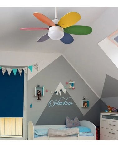 Ventilador de Techo y Lámpara LED Alves con Aspas Reversibles