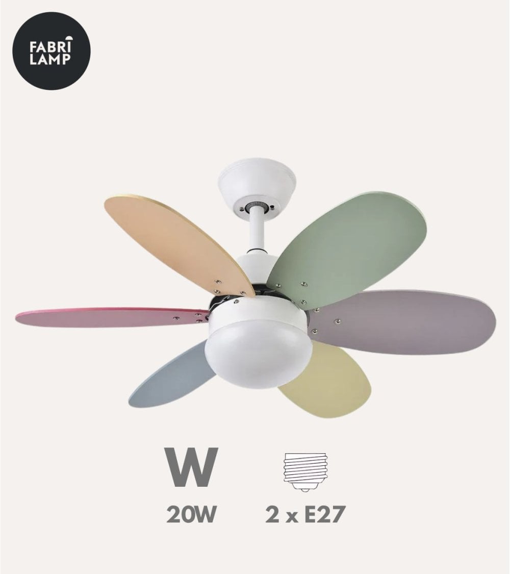 Ventilador de Techo y Lámpara LED Alves con Aspas Reversibles