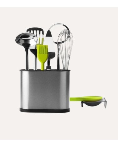 Portautensilios Rectángular de Acero Inoxidable y Plástico