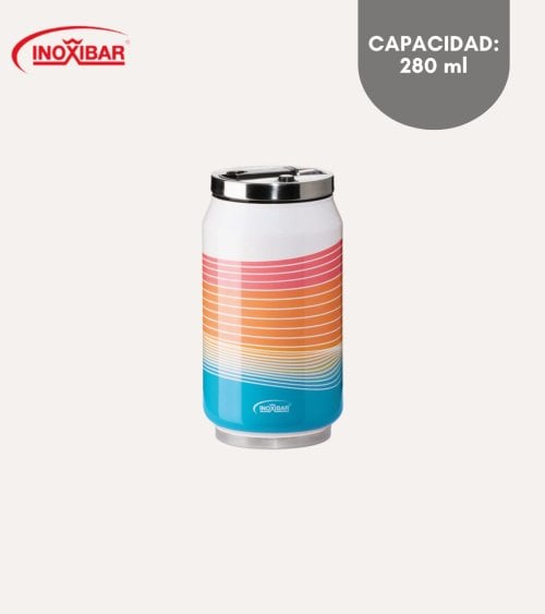 Termo Estilo Lata Thermocan Blue Waves de Acero Inoxidable