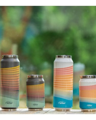 Termo Estilo Lata Thermocan Red Waves de Acero Inoxidable