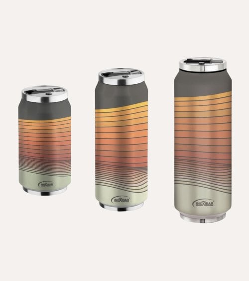 Termo Estilo Lata Thermocan Red Waves de Acero Inoxidable