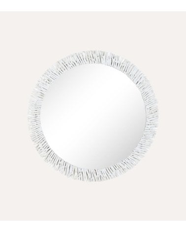 Espejo con Marco de Tronquitos de Madera