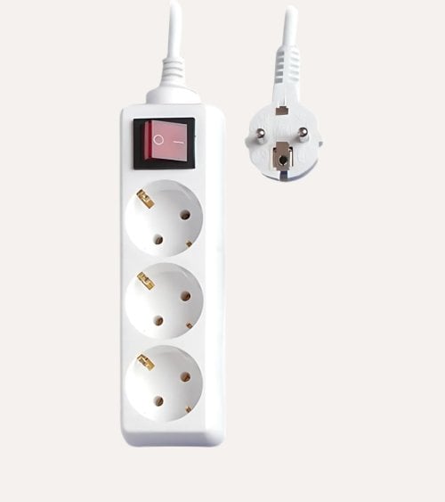 Base Múltiple con Interruptor Blanca