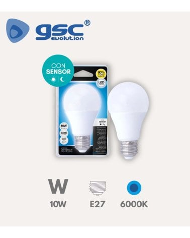 Bombilla LED Estándar E27 10W con Sensor Crepuscular
