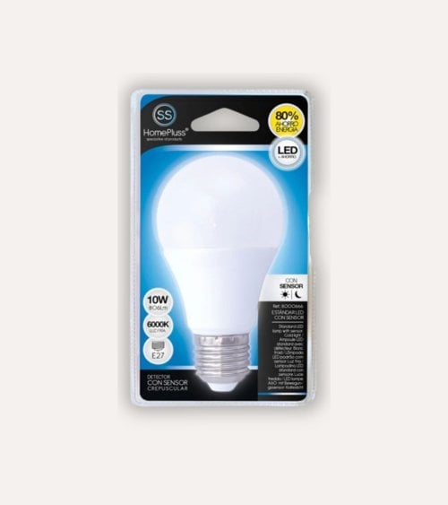 Bombilla LED Estándar E27 10W con Sensor Crepuscular