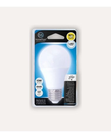 Bombilla LED Estándar E27 10 W con Sensor Presencia y Crepuscular