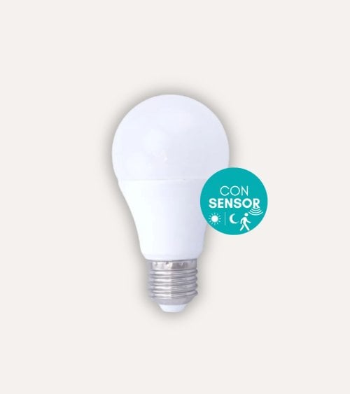 Bombilla LED Estándar E27 10 W con Sensor Presencia y Crepuscular